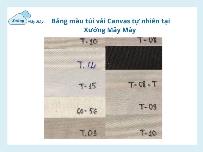 bảng màu túi vải canvas