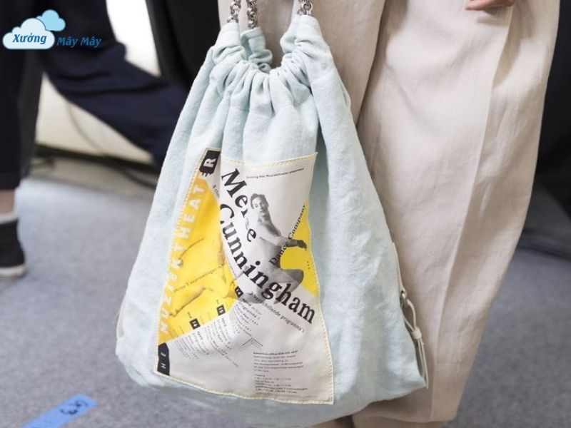 in túi vải canvas miệng rút hồ chí minh