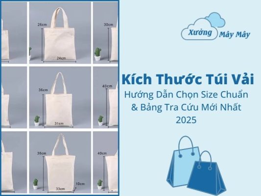 kích thước túi vải
