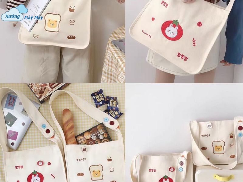mẫu túi vải canvas hoạ tiết