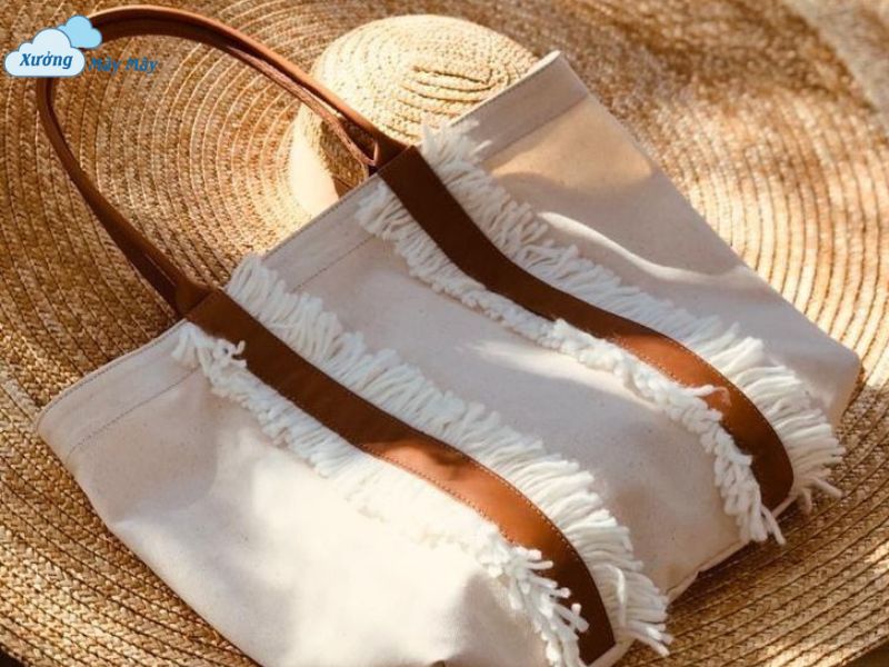 mẫu túi vải canvas phối da pu