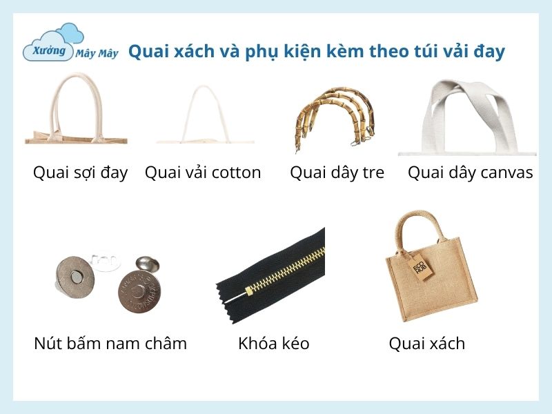 phụ kiện túi vải đay