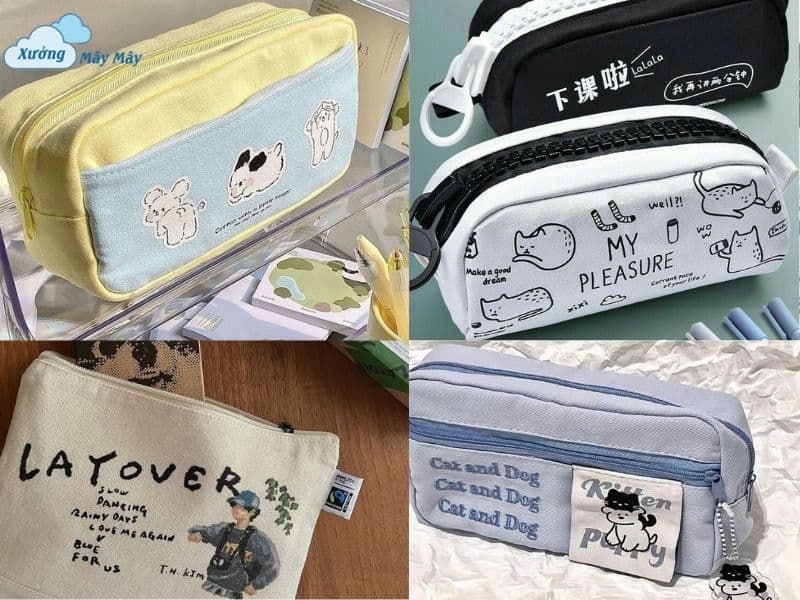 túi đựng bút vải canvas