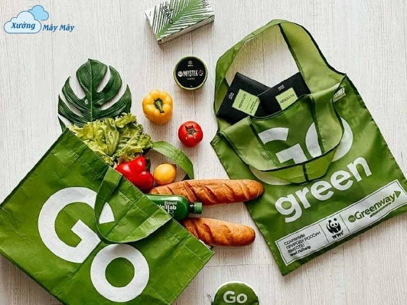 túi pp dệt giao hàng in logo thương hiệu