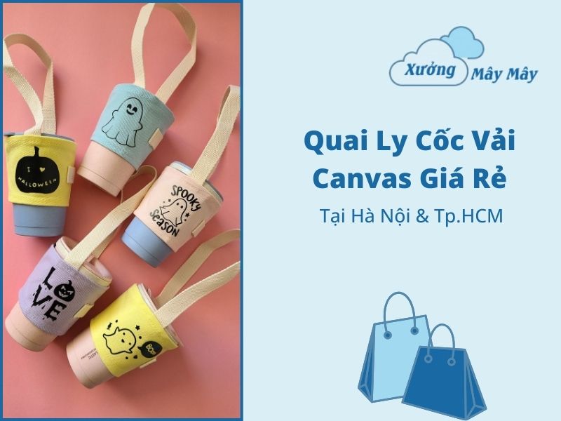 túi quai xách cốc vải bố