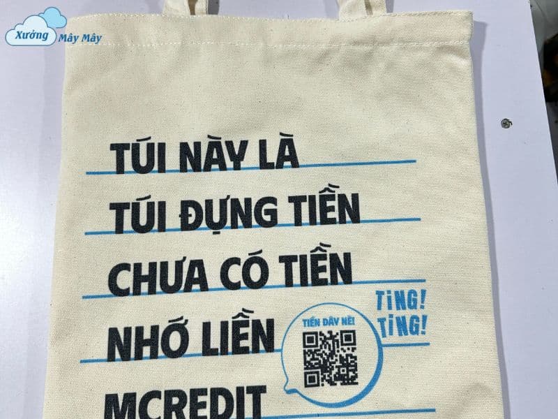 túi tote vải canvas in chữ