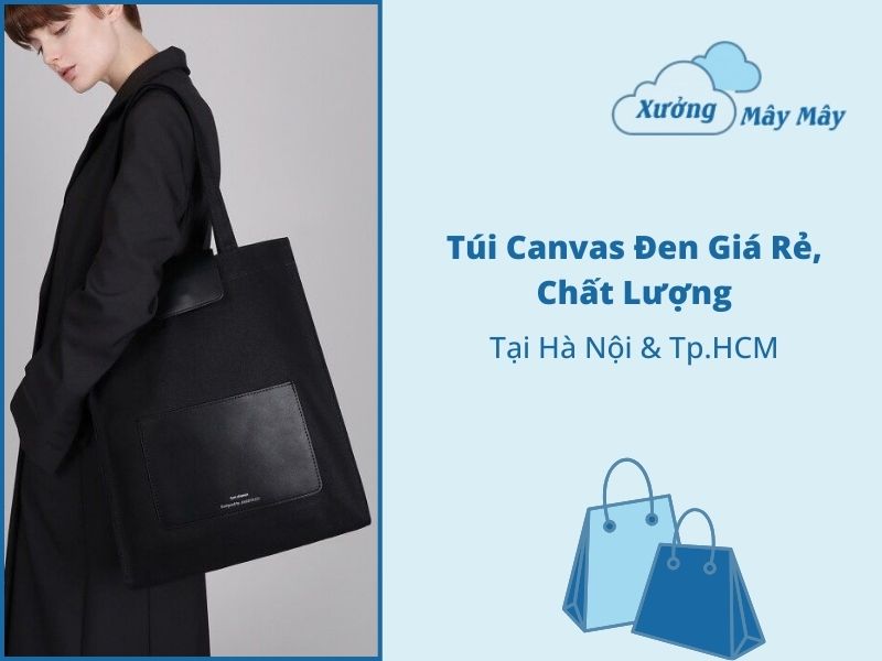 túi vải canvas đen giá rẻ