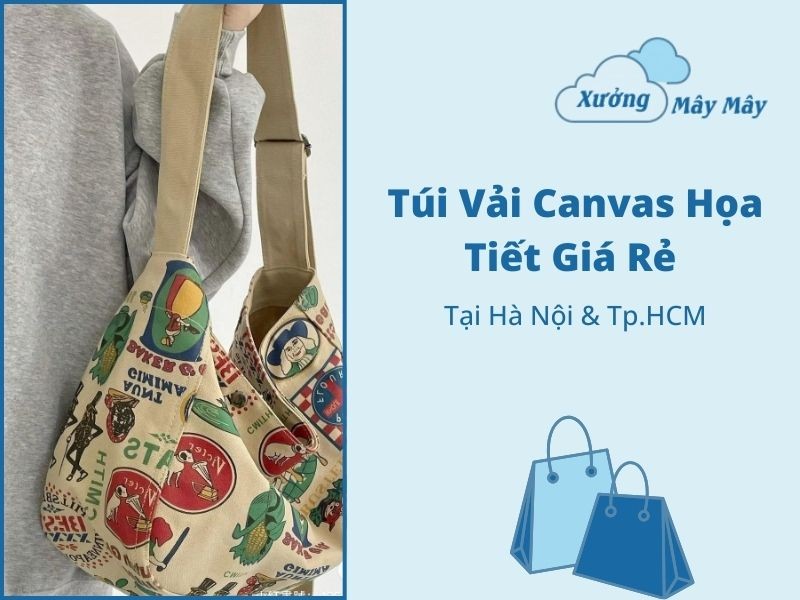 túi vải canvas hoạ tiết giá rẻ