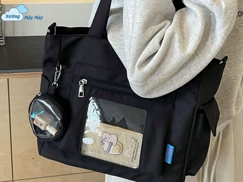 túi vải canvas màu đen