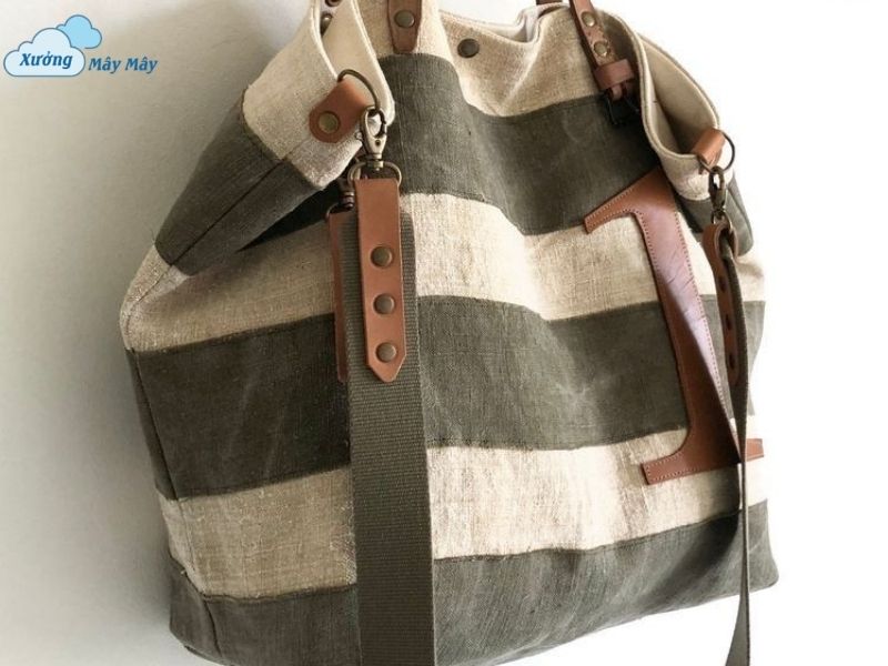túi vải canvas phối da pu tphcm