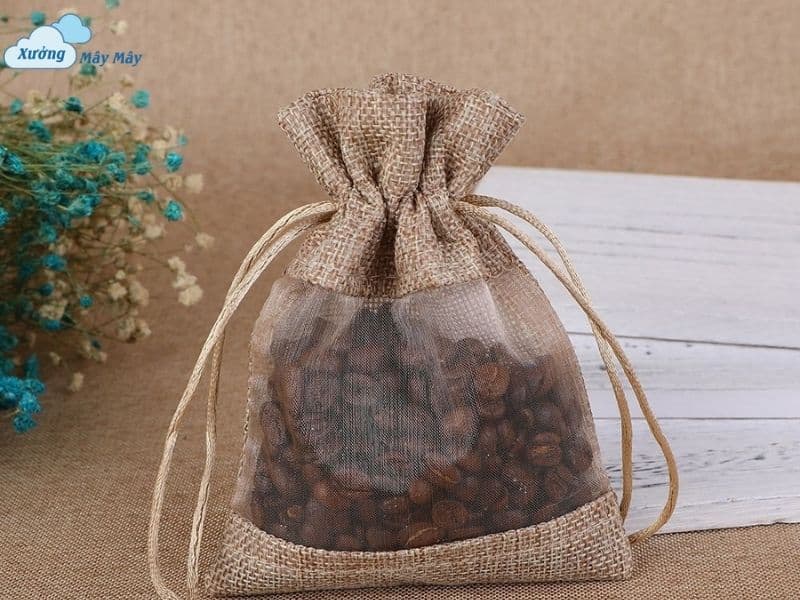 túi vải đay dây rút đựng cà phê
