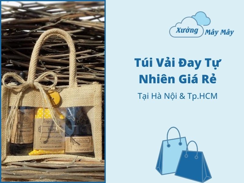 túi vải đay tự nhiên in chữ