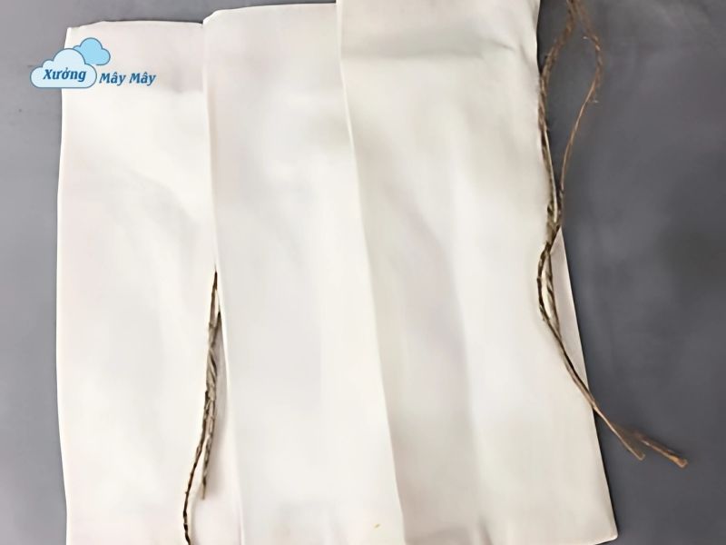 túi vải đựng ống hút màu trắng túi vải đựng ống hút màu trắng