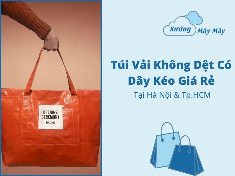túi vải không dệt có dây kéo giá rẻ
