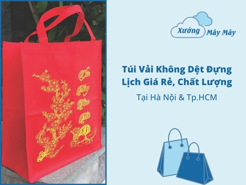 túi vải không dệt đựng lịch giá rẻ