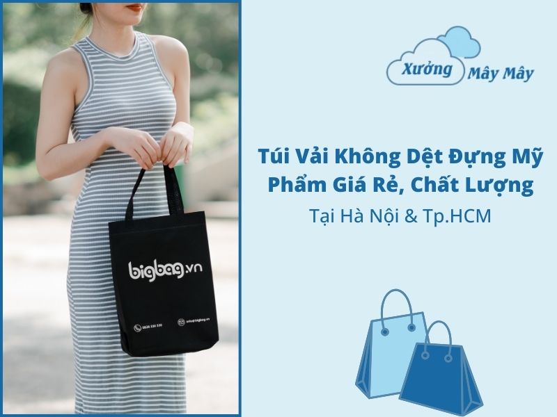 túi vải không dệt đựng mỹ phẩm giá rẻ