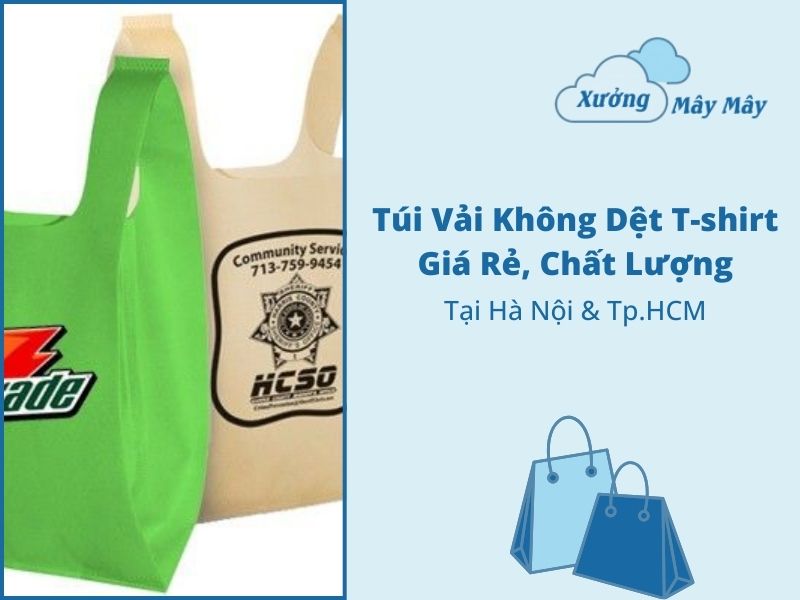 túi vải không dệt t shirt giá rẻ