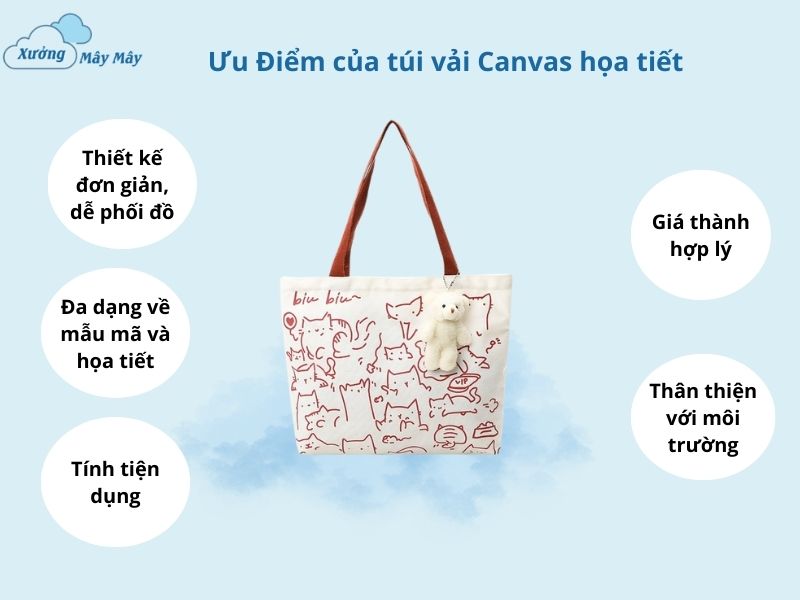 ưu điểm của túi vải canvas họa tiết