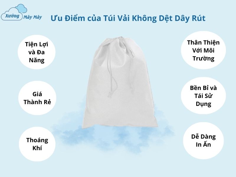 ưu điểm của túi vải không dệt dây rút