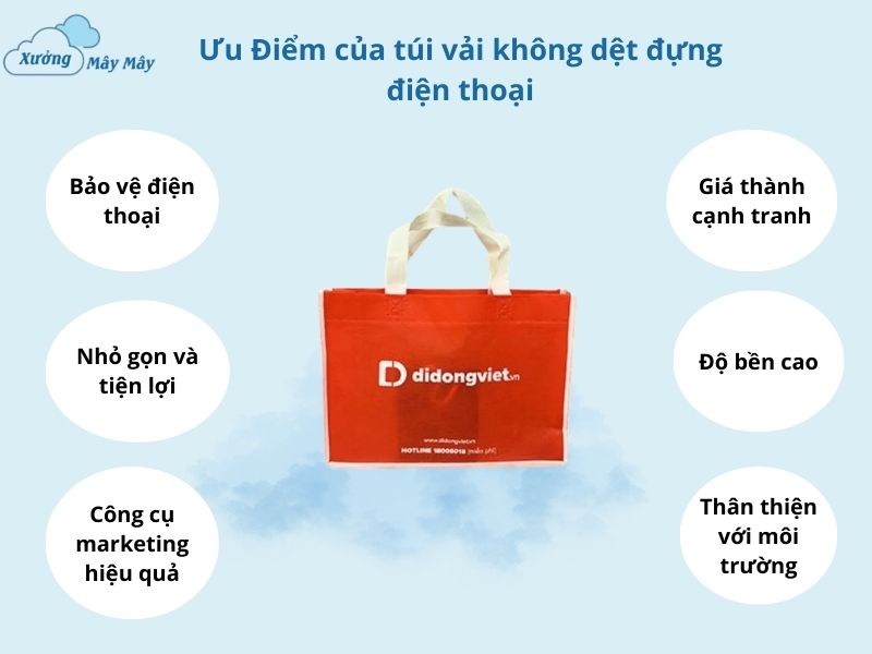 ưu điểm túi vải không dệt đựng điện thoại