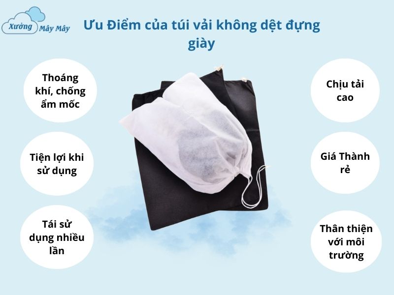 ưu điểm túi vải không dệt đựng giày
