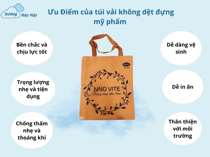 ưu điểm túi vải không dệt đựng mỹ phẩm
