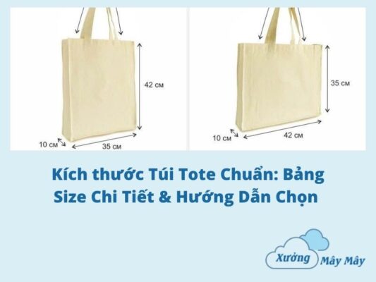 kích thước túi tote