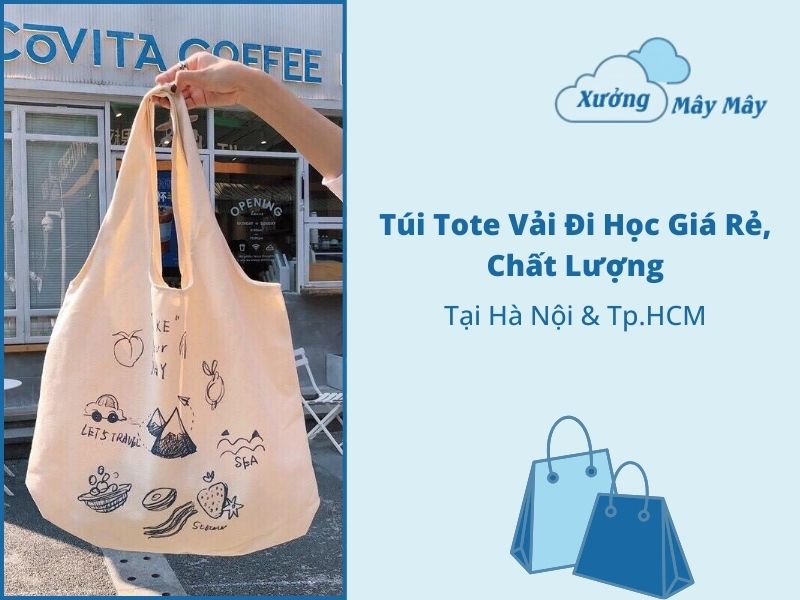 túi tote vải đi học giá rẻ