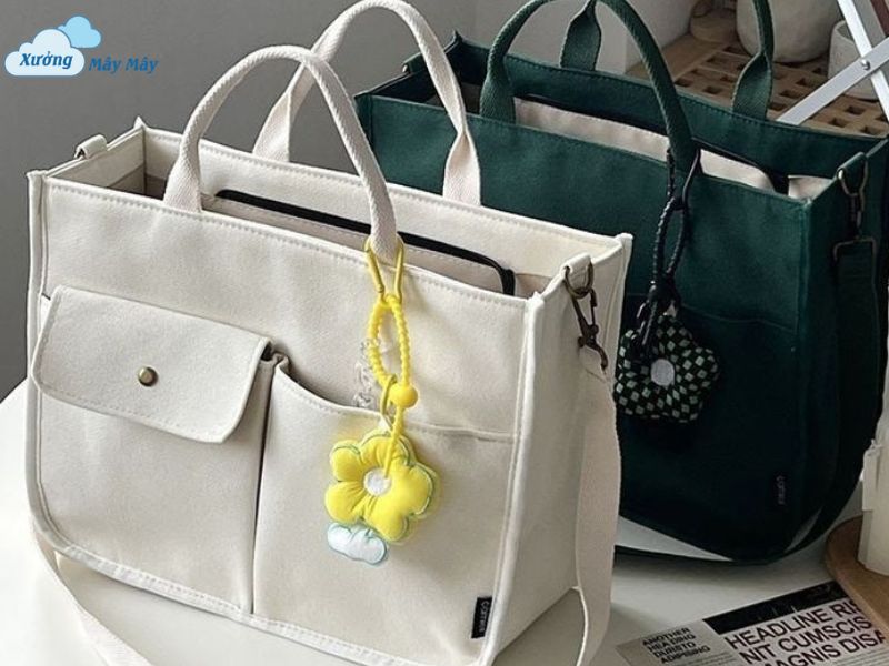 túi vải bố có dây kéo an toàn