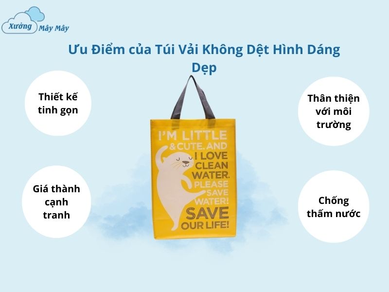 ưu điểm túi vải không dệt dáng dẹp